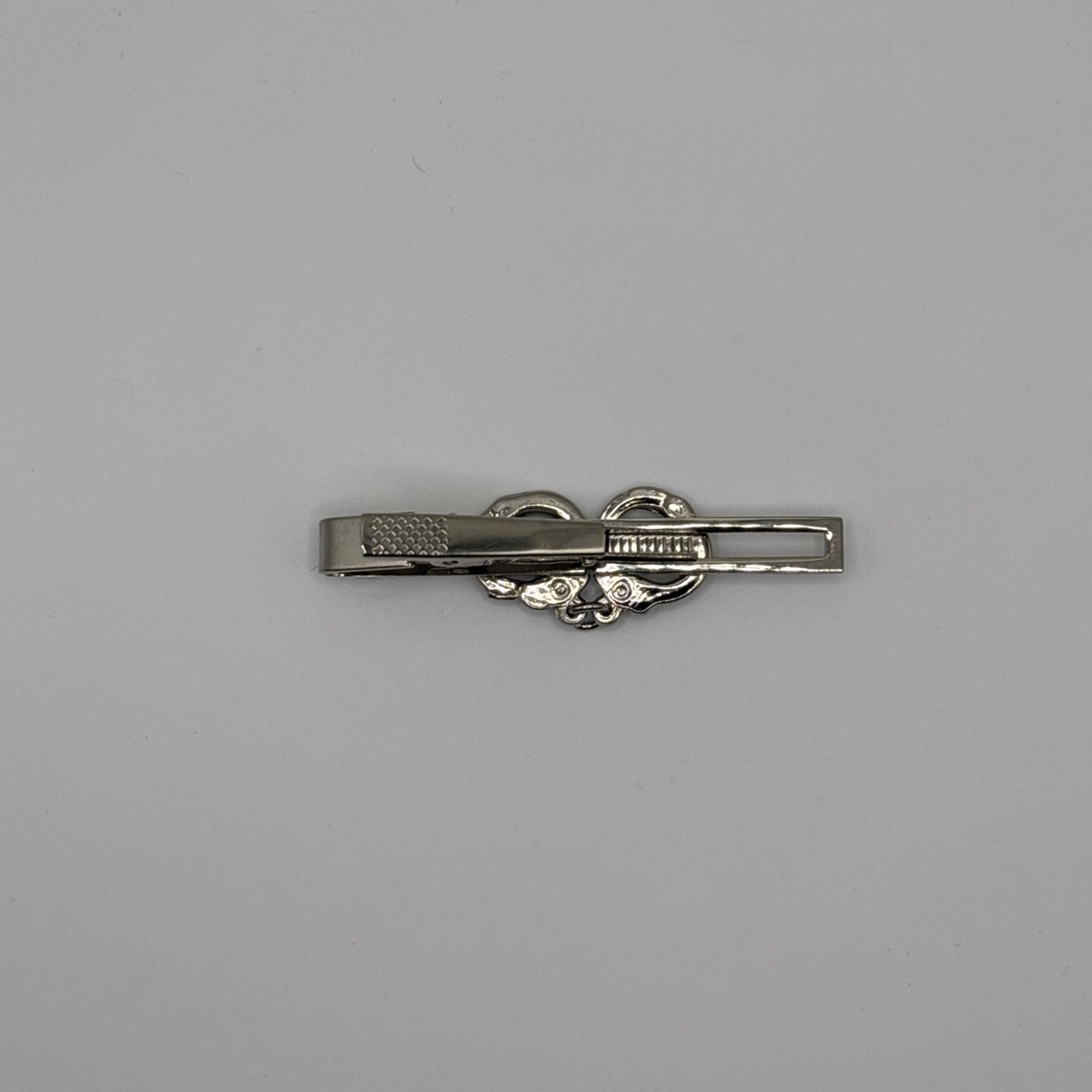 Silver Hand Cuff Tie Clip