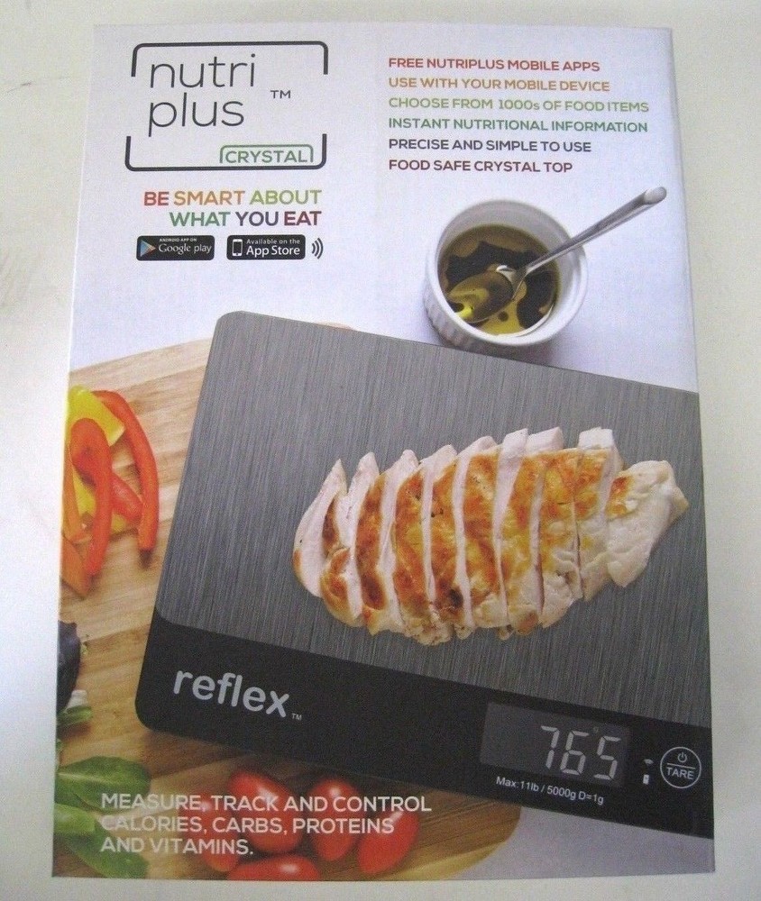 Nutricrystal Wireless Bluetooth Smart Food Scale Nutri Plus Reflex, Red
