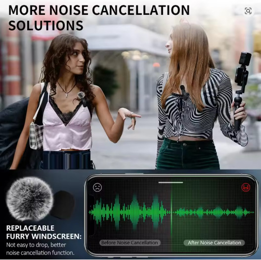 Mini Wireless Microphone (2 Lavalier Microphone)