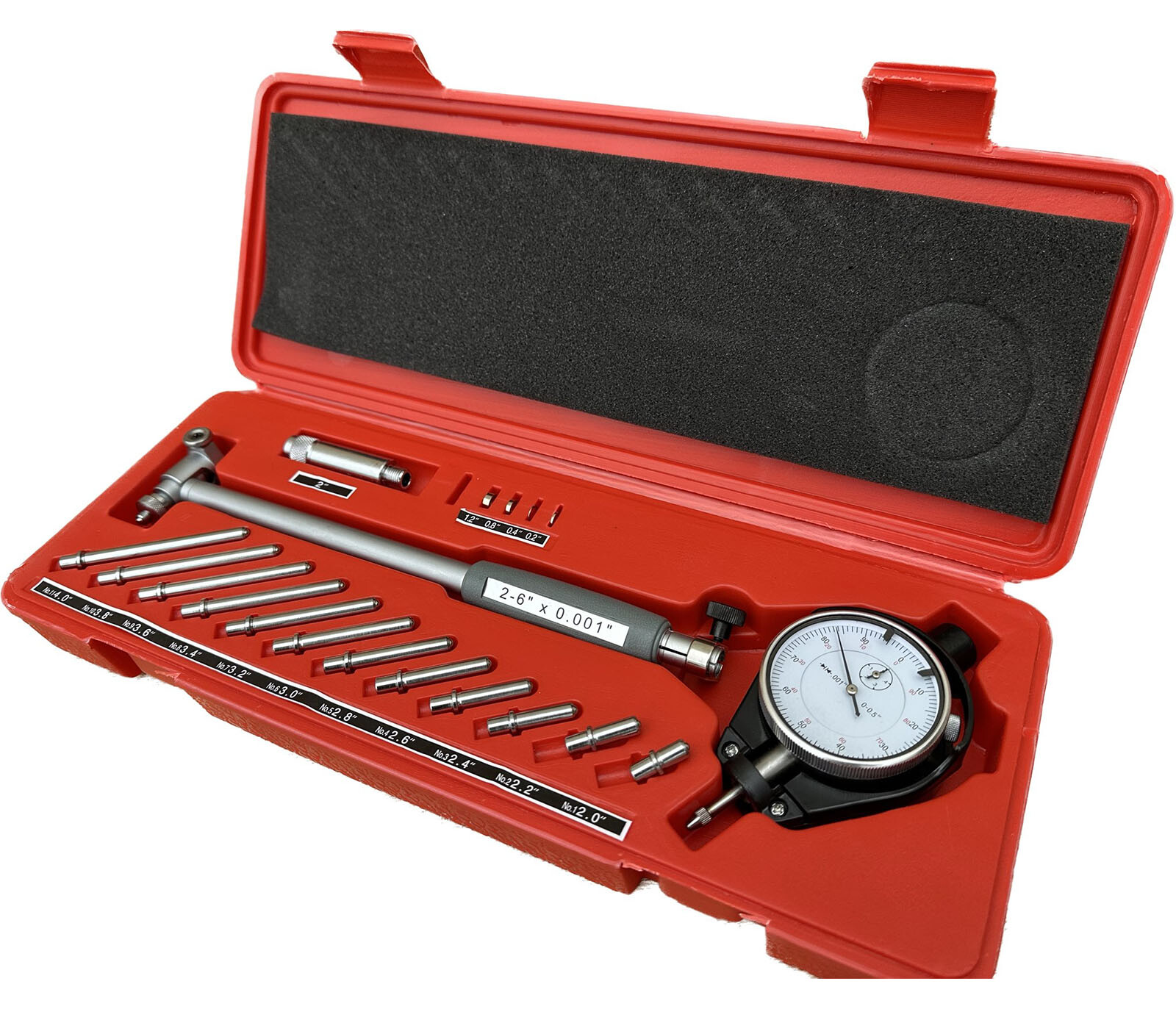 Dial Bore Gauge 0.001" Deep Engine Hole Cylinder Measurement Gage Indicator 2-6"