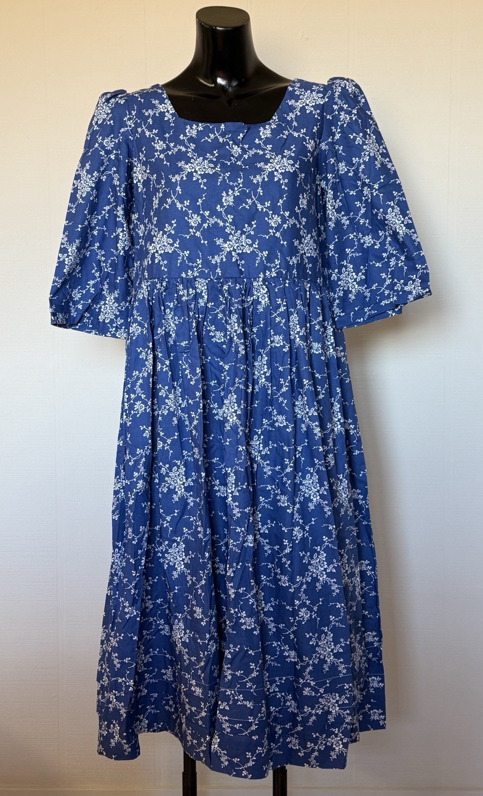 NEW Colonial Williamsburg Reproduction Ball Gown Dress Blue Floral Women’s 9/10
