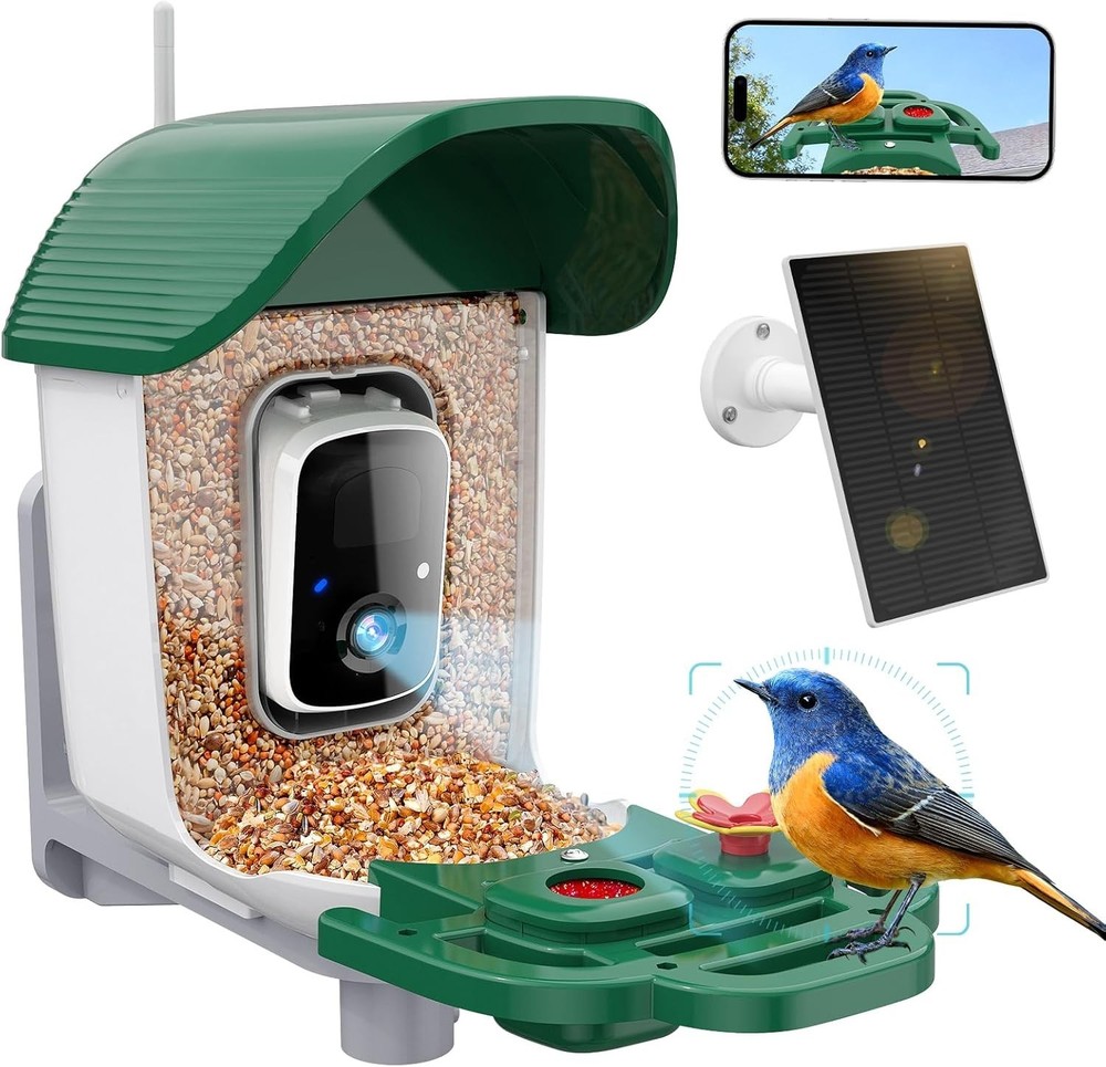 Smart Bird Feeder with 3MP HD Camera & AI Identify with Solar Panel