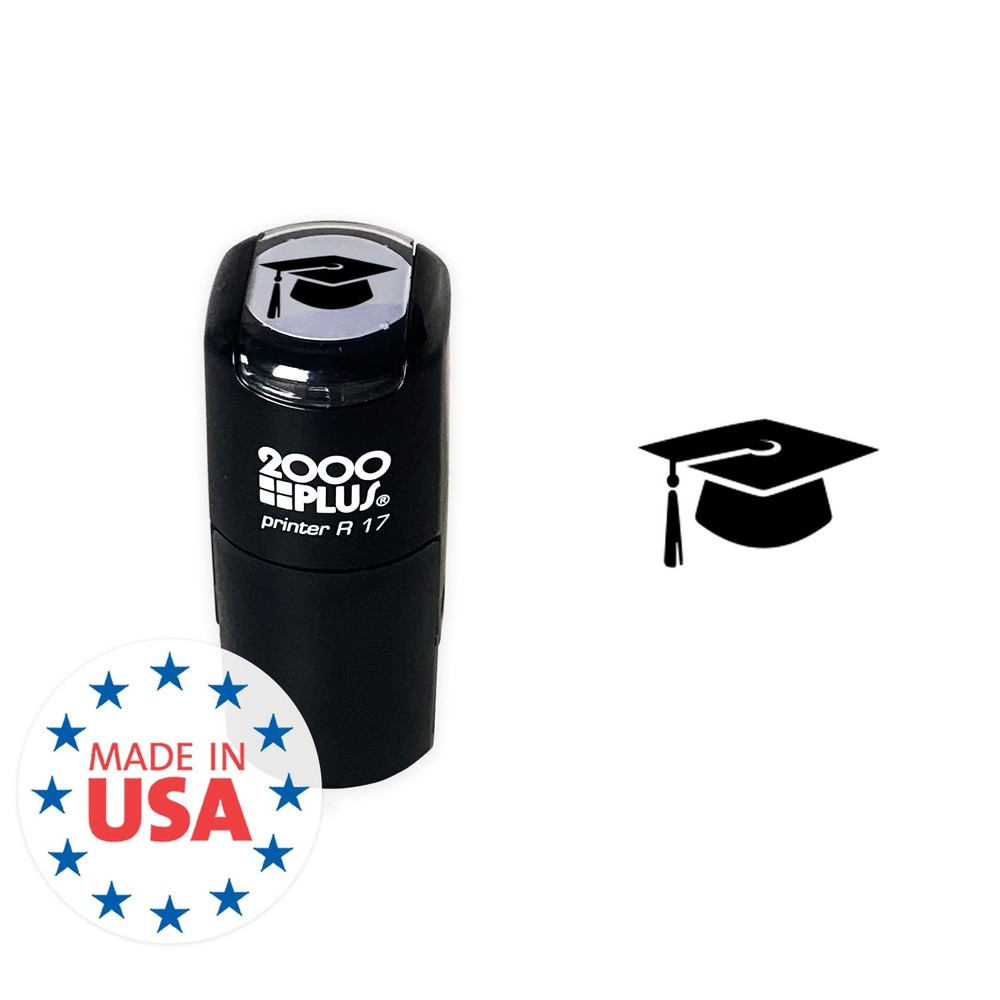 Graduation Cap Stamp 2000 Plus Self Inking Party Invitation Stamper Black Hat