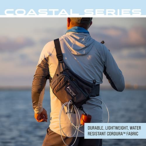 Flats Sling Pack, Easy Hands-Free Tackle Storage Bag with Built Solid Elements