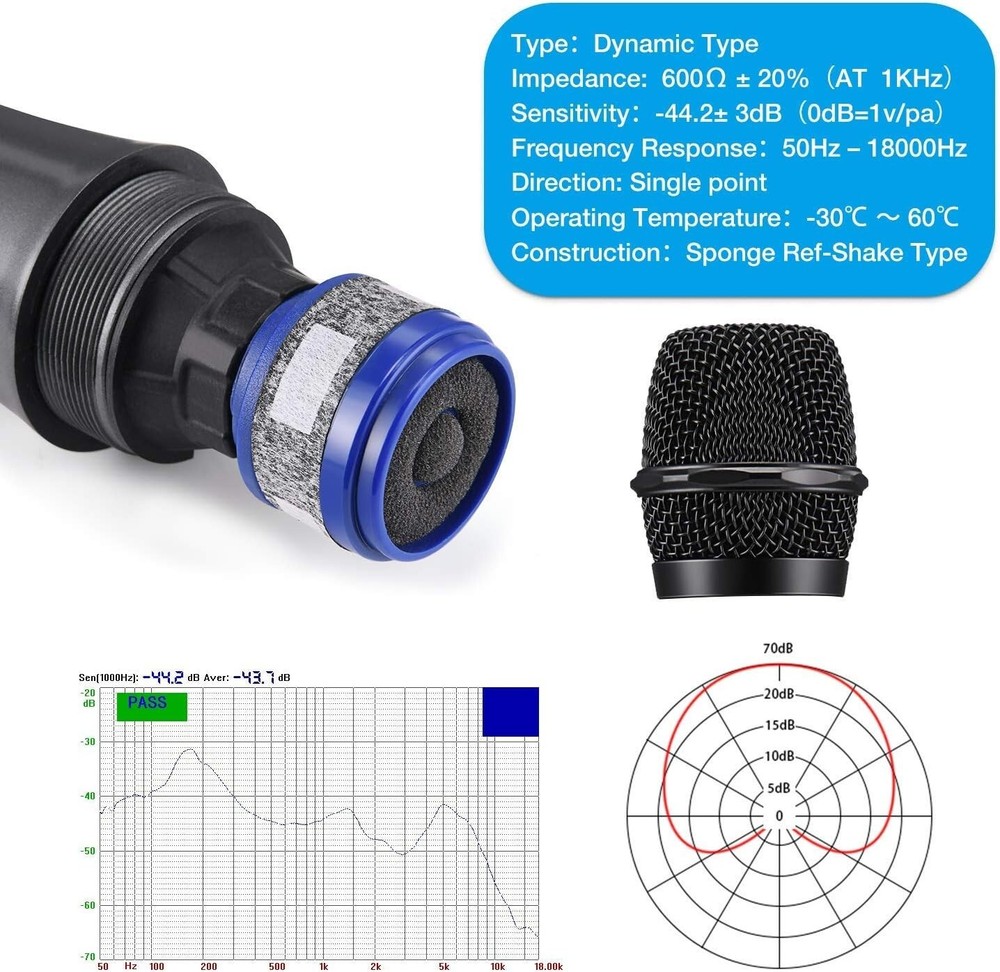 Dynamic Durable Microphone with XLR Cable - Singing/PA Speaker/Karaoke Machine