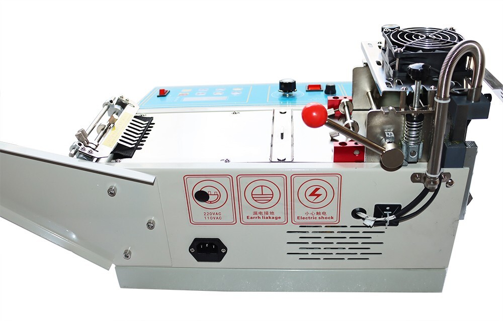 220V Hot&Cold Automatic Belt Cutter Ribbon Cutting Machine Max Cut Width 3.1''
