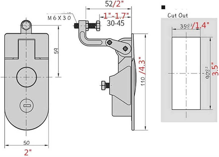 Compression Latch Flush Mount Key Locking 2pc