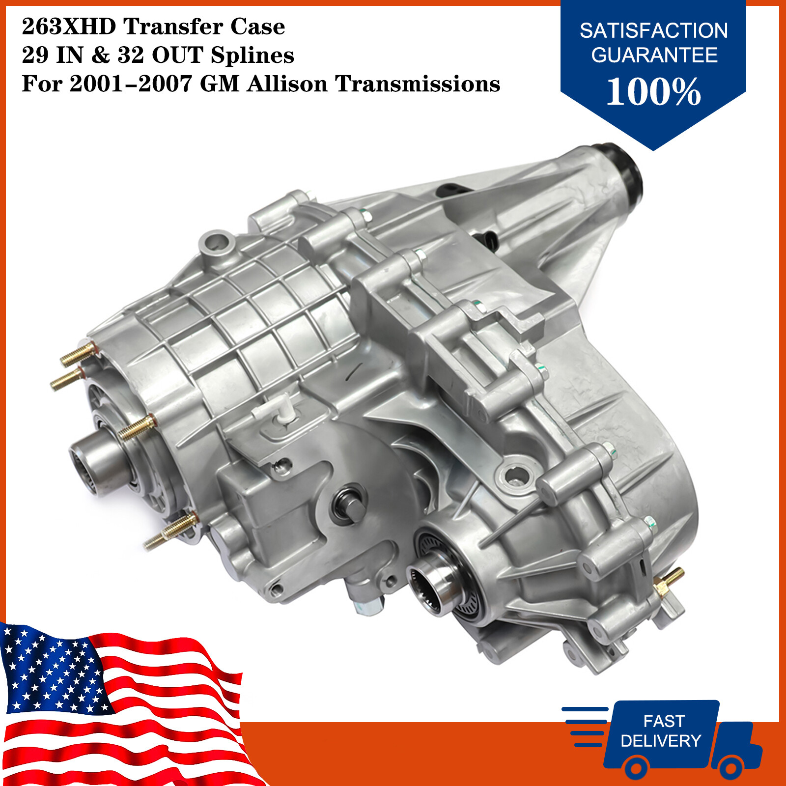 263XHD Transfer Case Duramax 6.6 Diesel 8.1 Gas Aluminum Rear Case 4WD Brand New