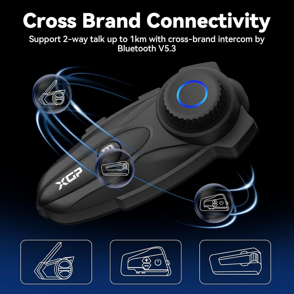 X10 Riders Group Mesh Motorcycle Intercom 3000m Motorcycle Bluetooth 2 Headsets