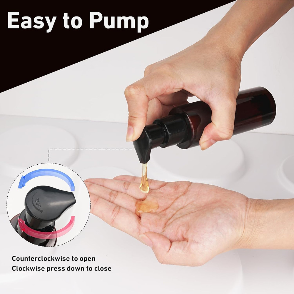 Plastic Pump Bottles Dispenser Leak Proof 3.5Oz/105Ml 5 Pack Portable Empty Refi