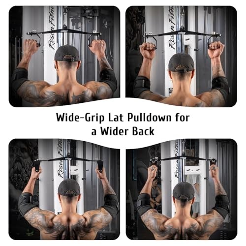 Lat Pull Down Bar Set with 360° Rotatable Handles, Lat Pulldown Attachments