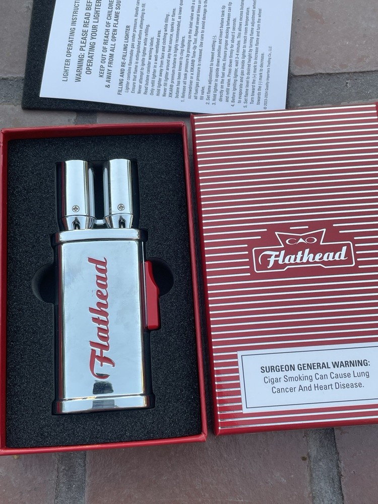 CAO Tailpipe  Flathead Cigar pipe Torch Lighter Double Flame