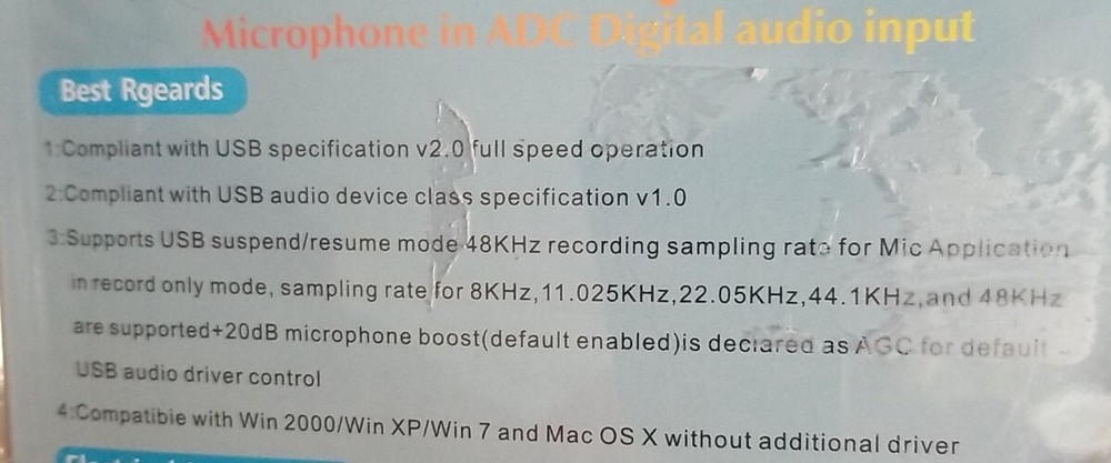 Kinobo USB Microphone in ADC Digital Audio Input