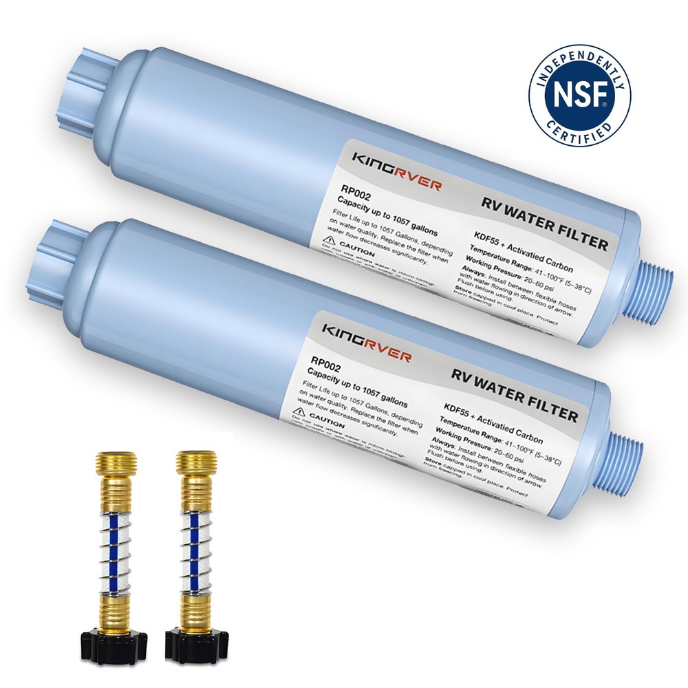 2-Pack RV Water Filter Hose Protector Inline Hose Water Filter Camper Filter