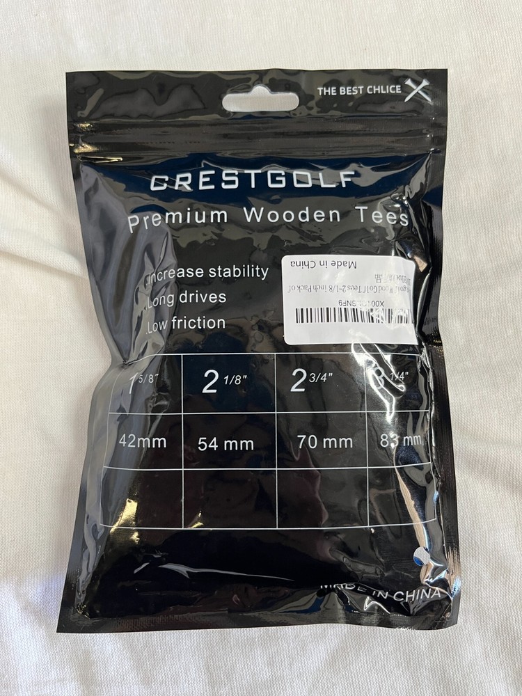 100 Count CRESTGOLF Golf Tee 2-1/8" Deluxe BLUE Solid Hardwood Biodegradable NEW