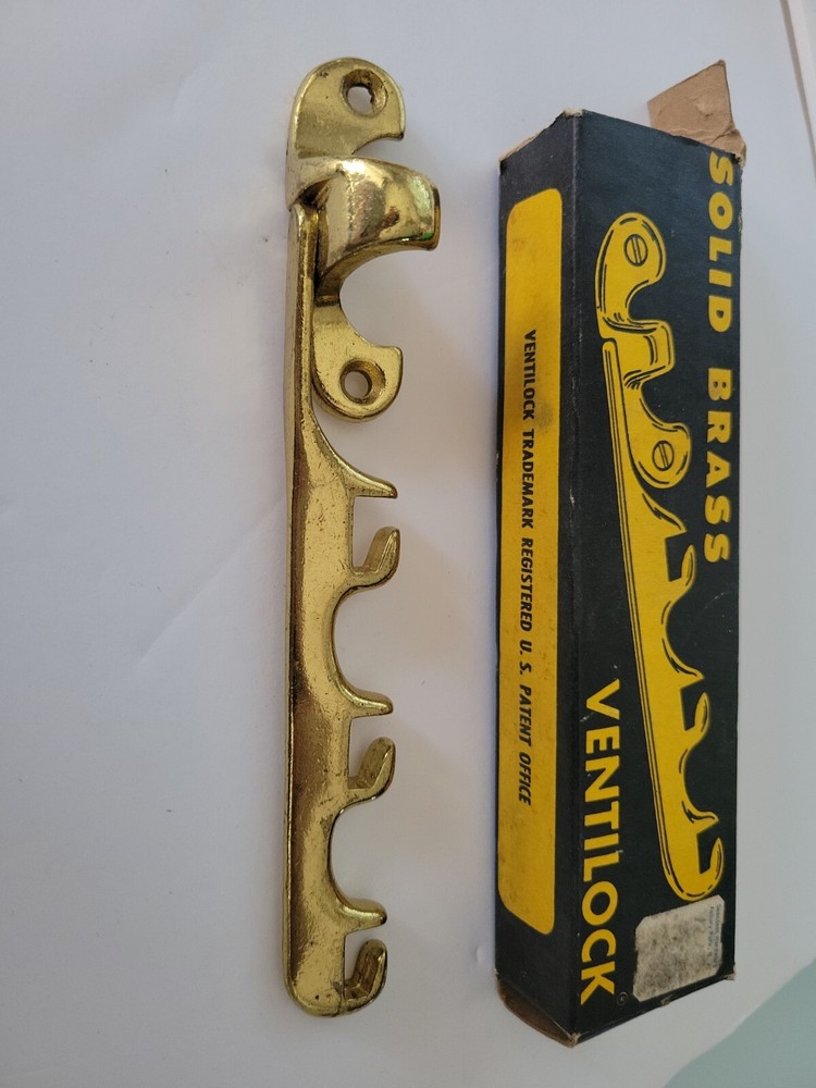 Vintage Slaymaker Ventilock No 37 Window Latch Lock Solid Brass