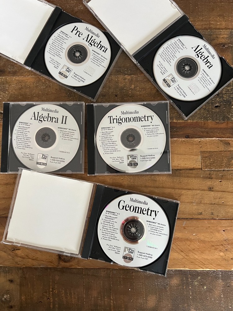 Pro One Multimedia Math Pre Algebra I II Geometry Trigonometry CD-ROM