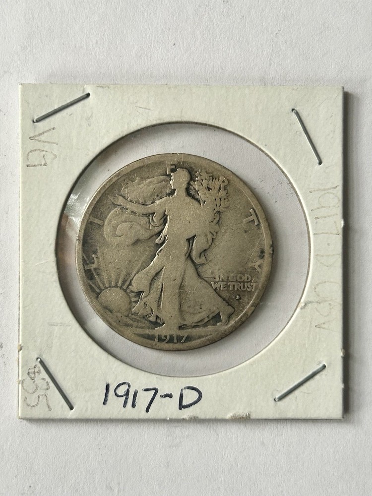 1917 D 50C Walking Liberty Half Dollar