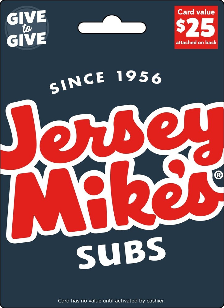 Jersey Mikes Gift Card $25