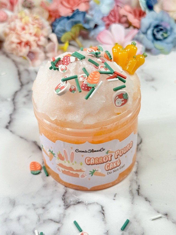 Bunny Carrot Pound Cake Icee Cloud Slime –Easter Edition-  ASMR