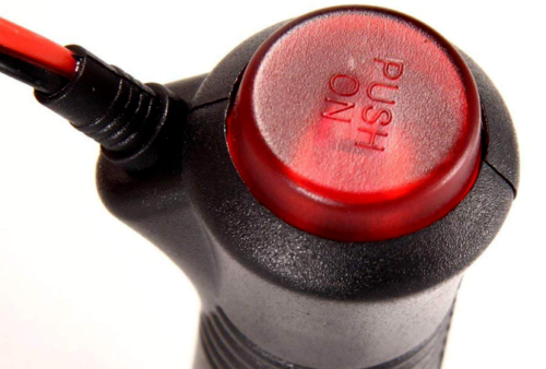 12V-24V 3FT 3A Car Cigarette Lighter Socket Plug Connector Red On/Off Switch