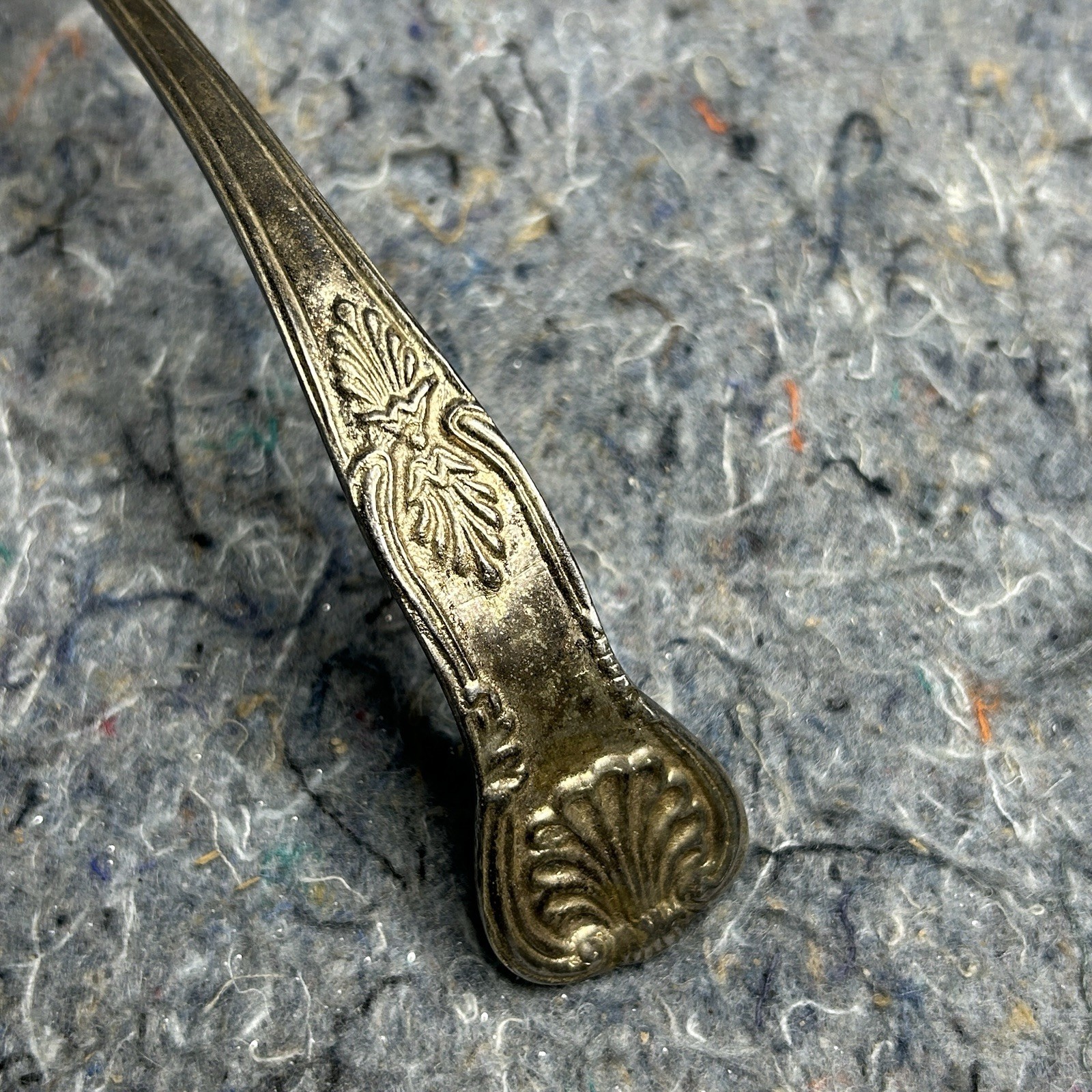 Vintage Ornate Soup Ladle Floral Pattern Silverplate Serving Spoon