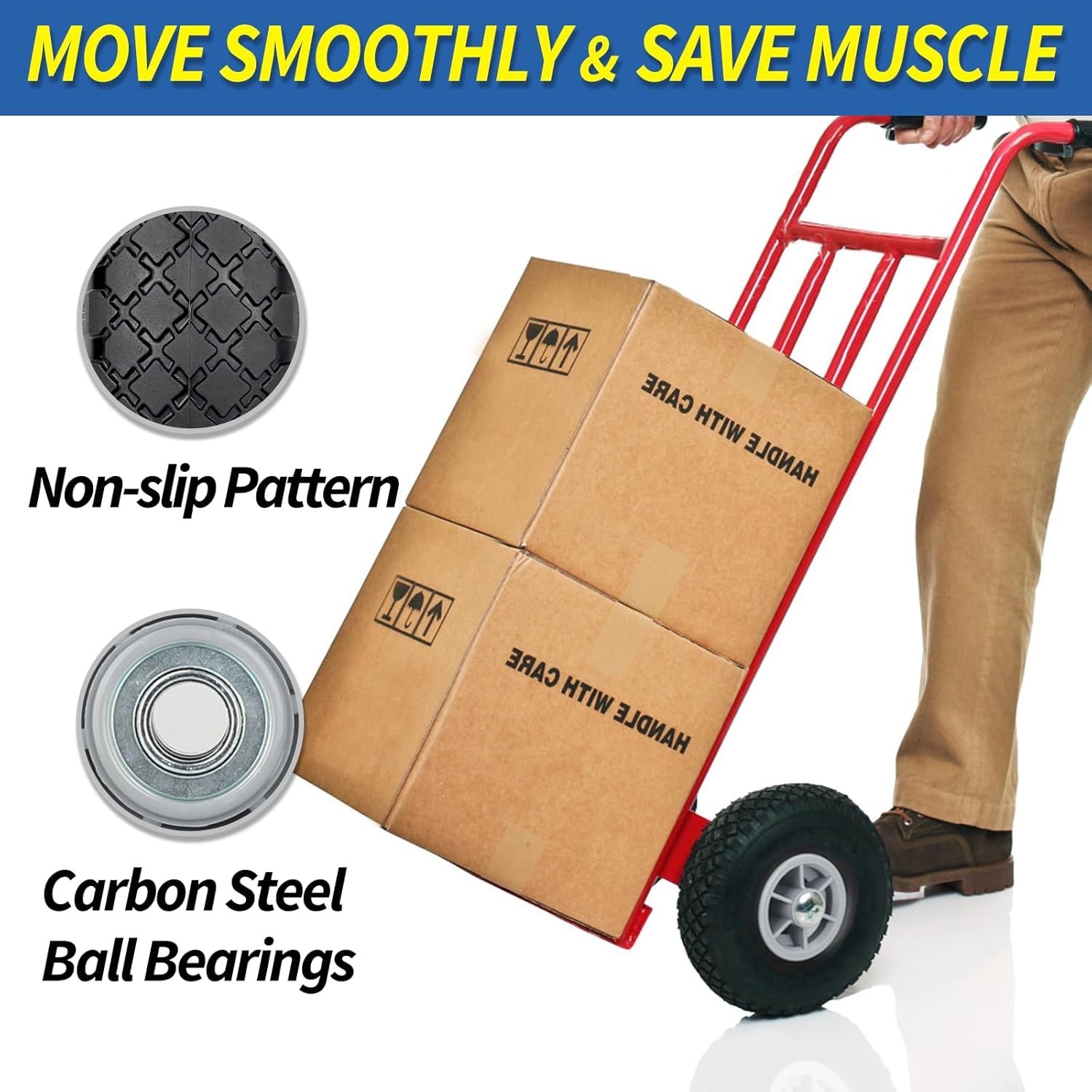 2 Pack 10 x 3.00-4 Flat Free Tire & Wheel for Cosco Hand Trucks Trolley Carts