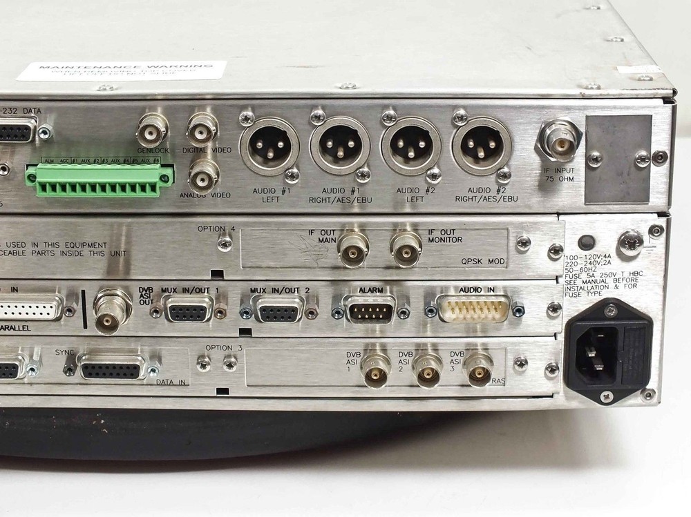 Tandberg E5424 Mpeg-2 Encoder with NDS Board QPSK MOD Option & Cards
