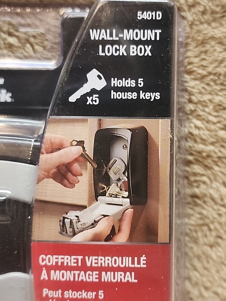 Master Lock Wall Mount Lock Box Combination Dials Holds 5 Keys 5401D