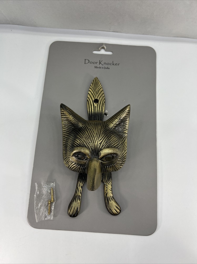 DOOR KNOCKER  SOLID BRASS LARGE FOX HEAD DOOR KNOCKER Hardware.  #C1