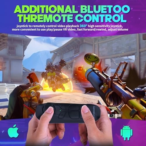 Universal VR Headset with Bluetooth Controller, Compatible with 4.7-7" Phones, H