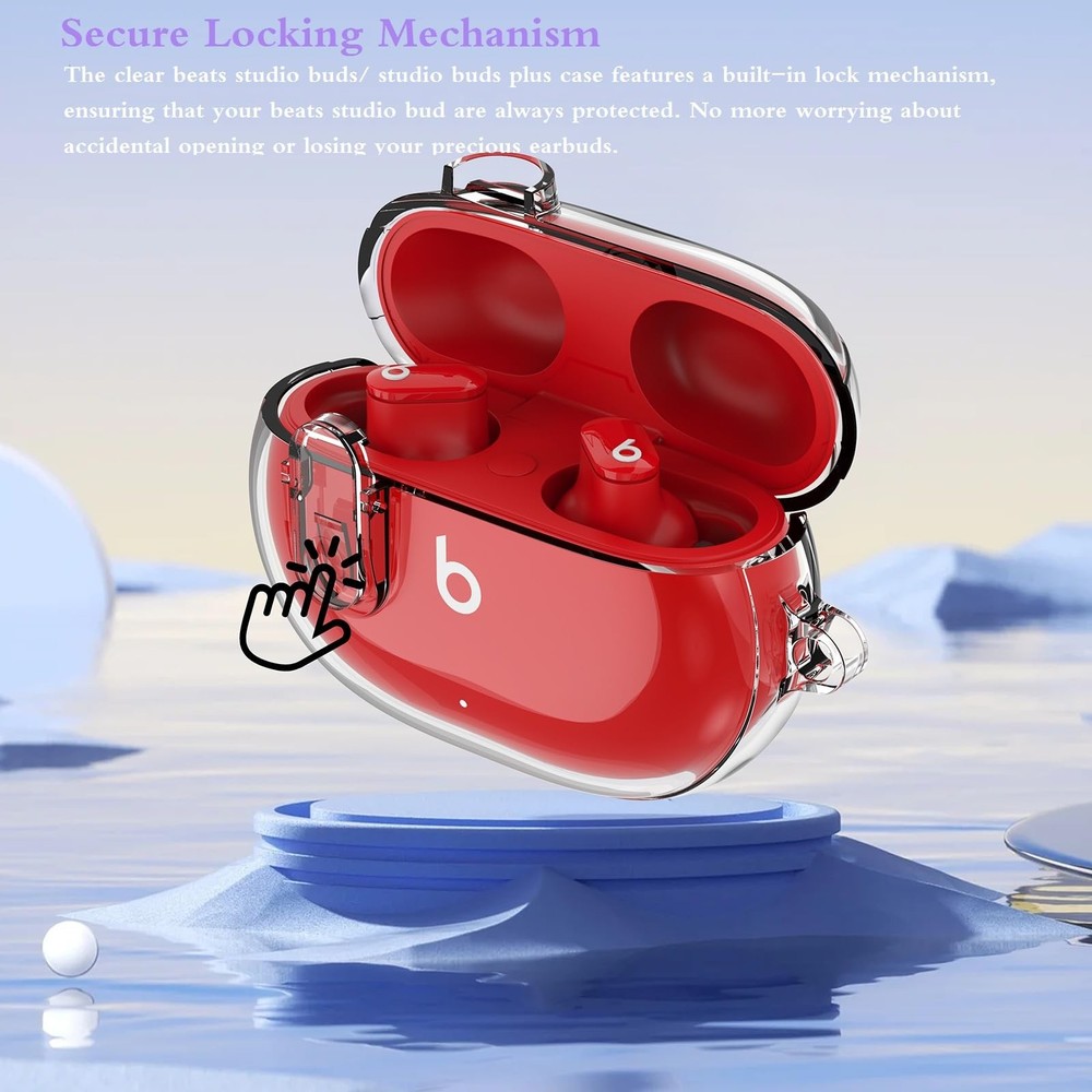 Beats Studio Buds/Studio Buds Plus Case Cover Clear 2021/2023 Men Lock