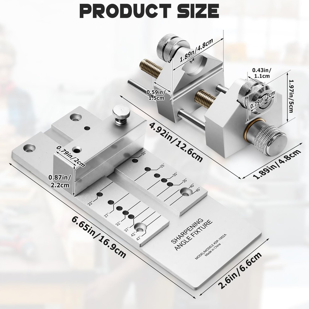 Chisel Sharpening Jig Honing Guide w/ Adjustable Angle Gauge Woodworking