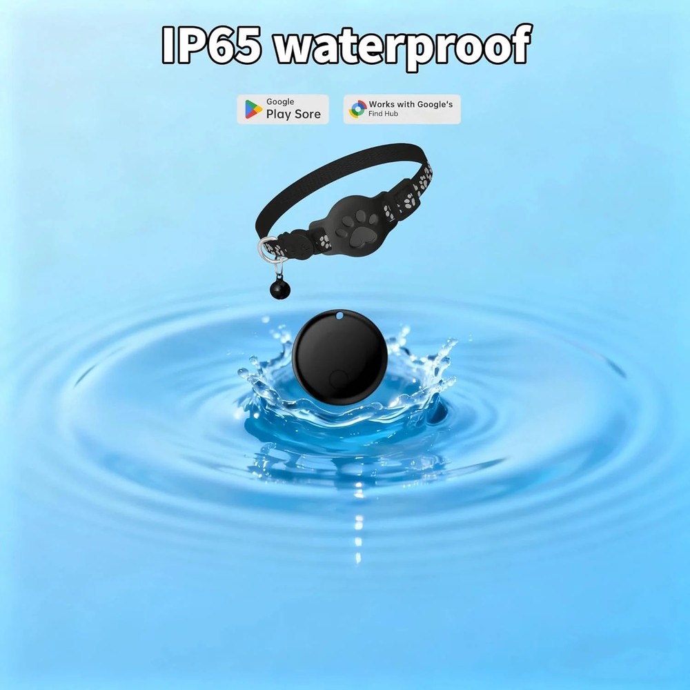 Pet Tracker,GPS Collar for Cats (Android Only) Smart tag,Waterproof Compatible w