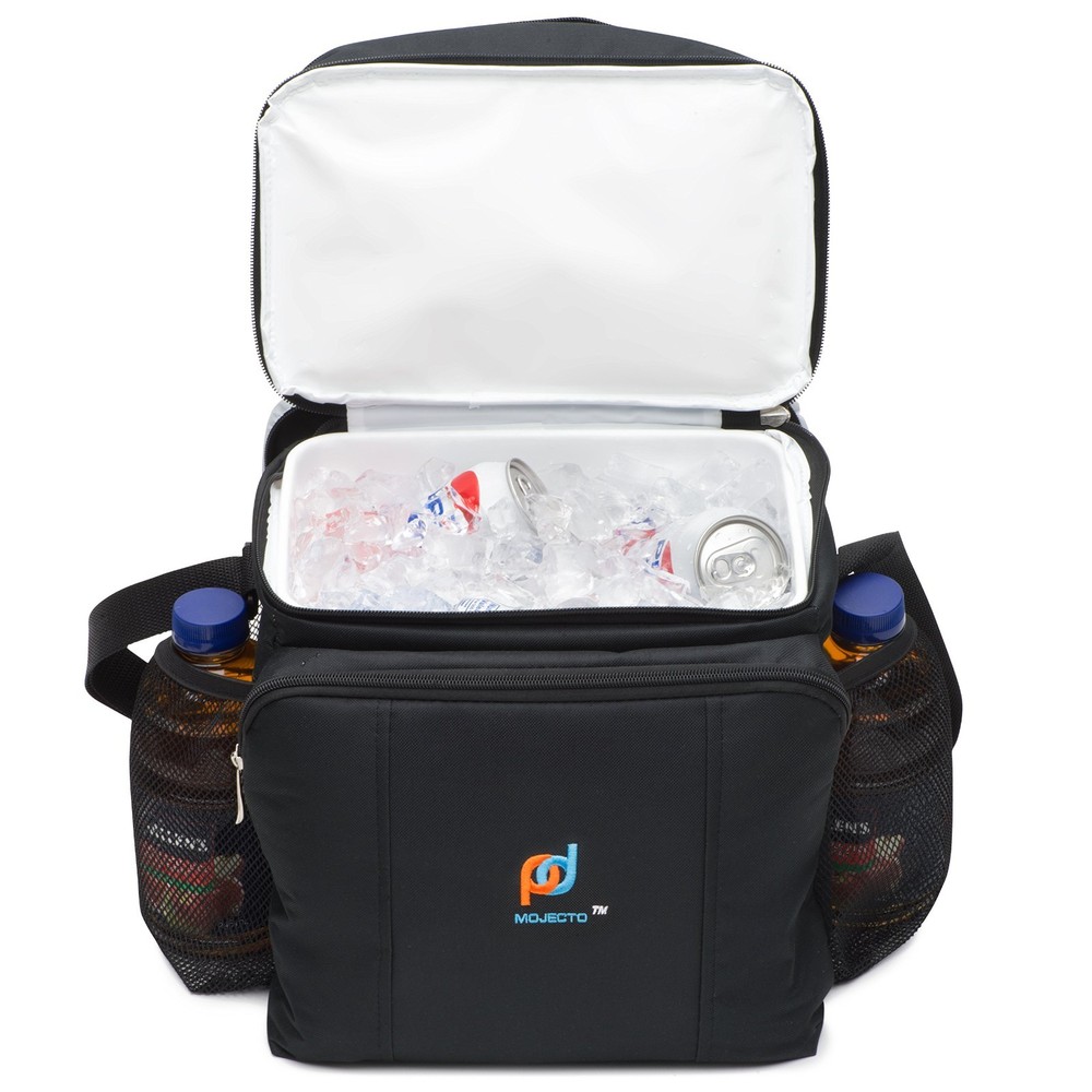 MOJECTO Medium Cooler Lunch Bag Dual Compartment Leakproof 600D Black