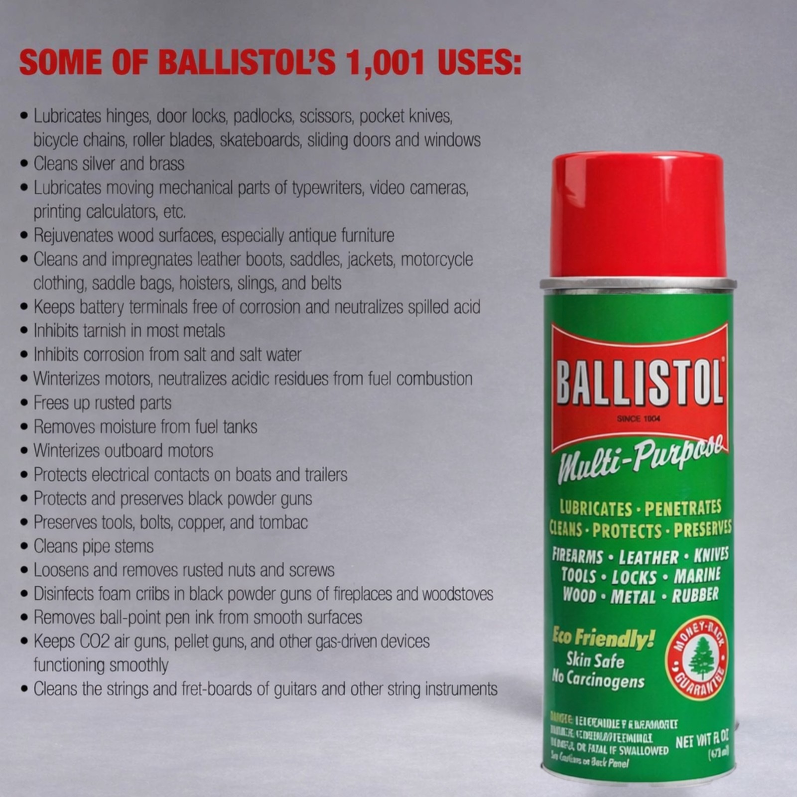 Ballistol Multi-Purpose Oil Lubricant Cleaner Protectant 6oz Aerosol Spray Can