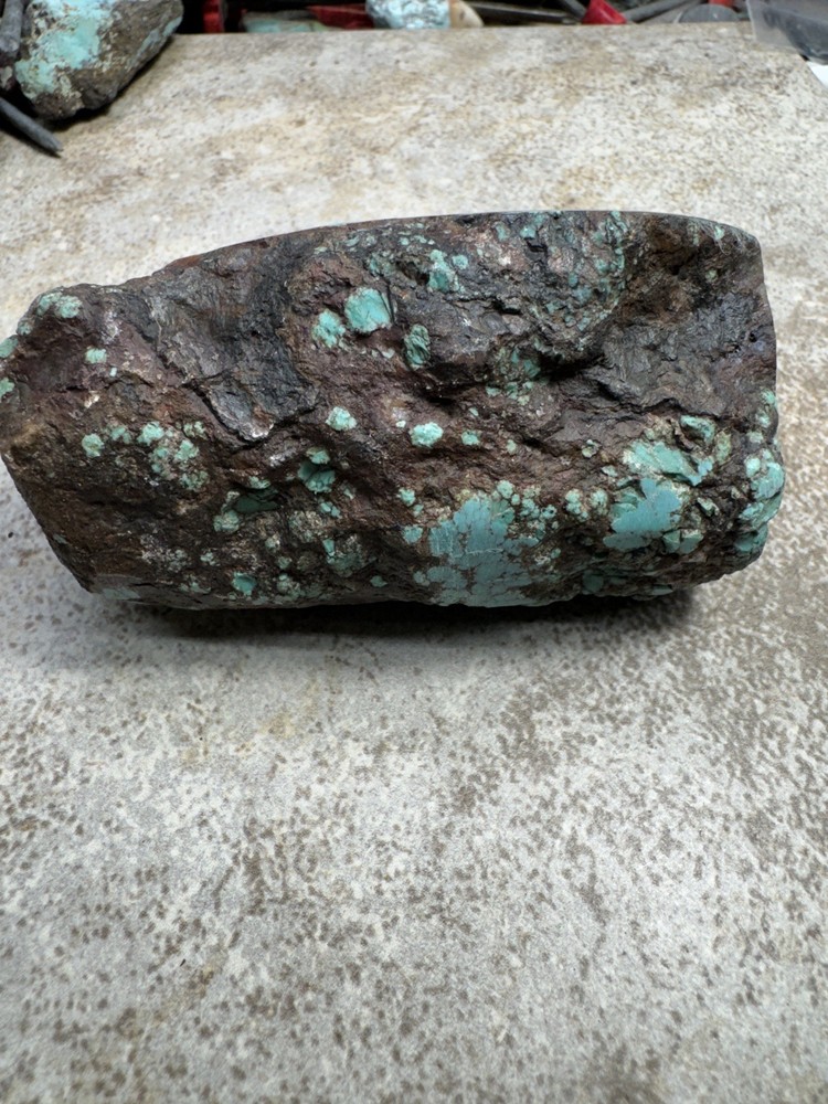 Hubei turquoise stabilized nugget solid spiderwebs all the way through