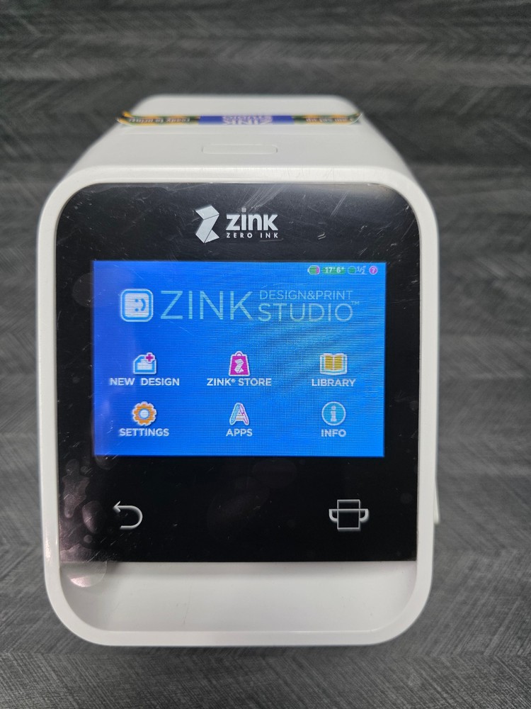 Zink Zero Ink Happy+ Touch Screen Printer Technology Tested No Power Supply