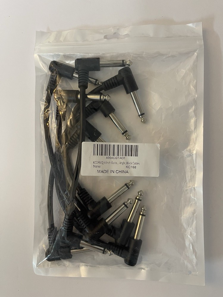 6 Pack 6 Inch Guitar Patch Cables 1/4 Inch Right Angle Guitar Patch Cord