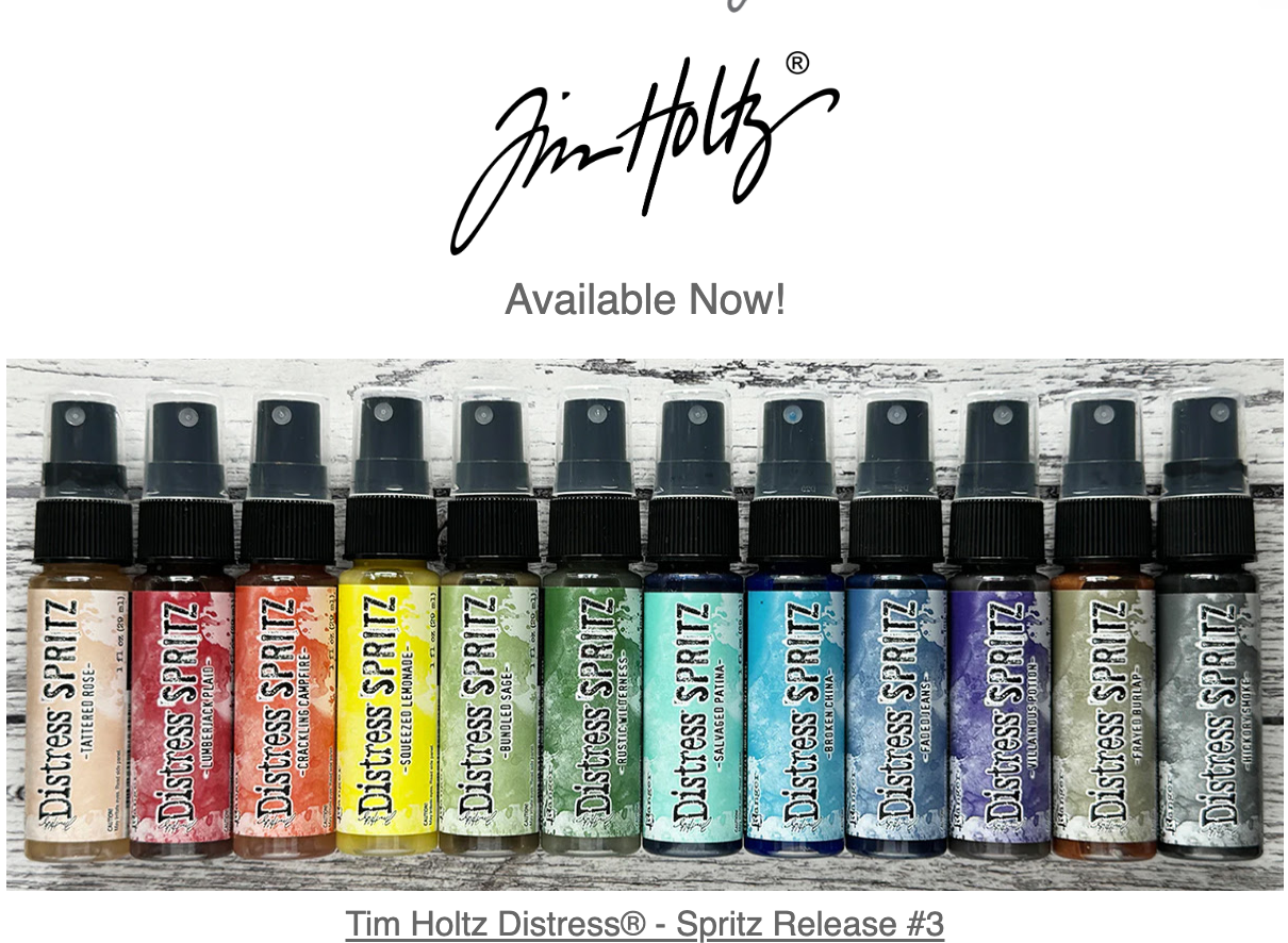Ranger Tim Holtz DISTRESS SPRITZ SPRAYS- All 12 Colors- IN STOCK- RELEASE #3