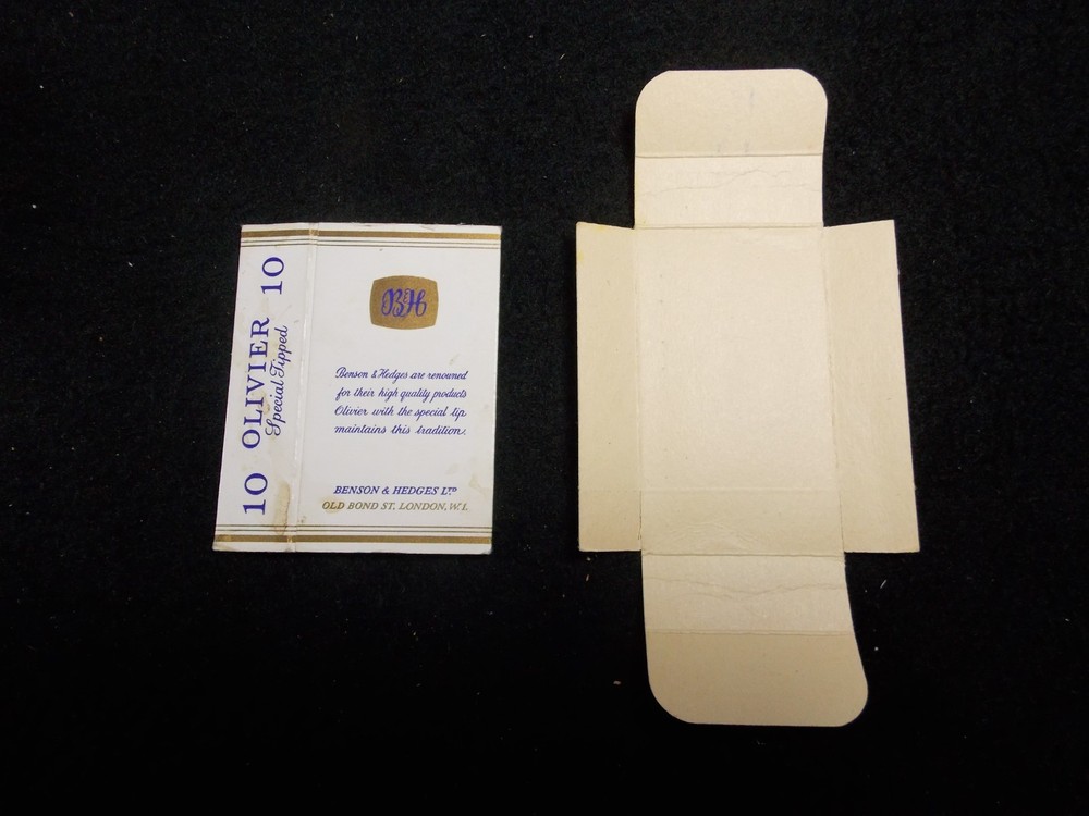 Vintage Benson & Hedges Olivier Empty Cigarette Packet Box