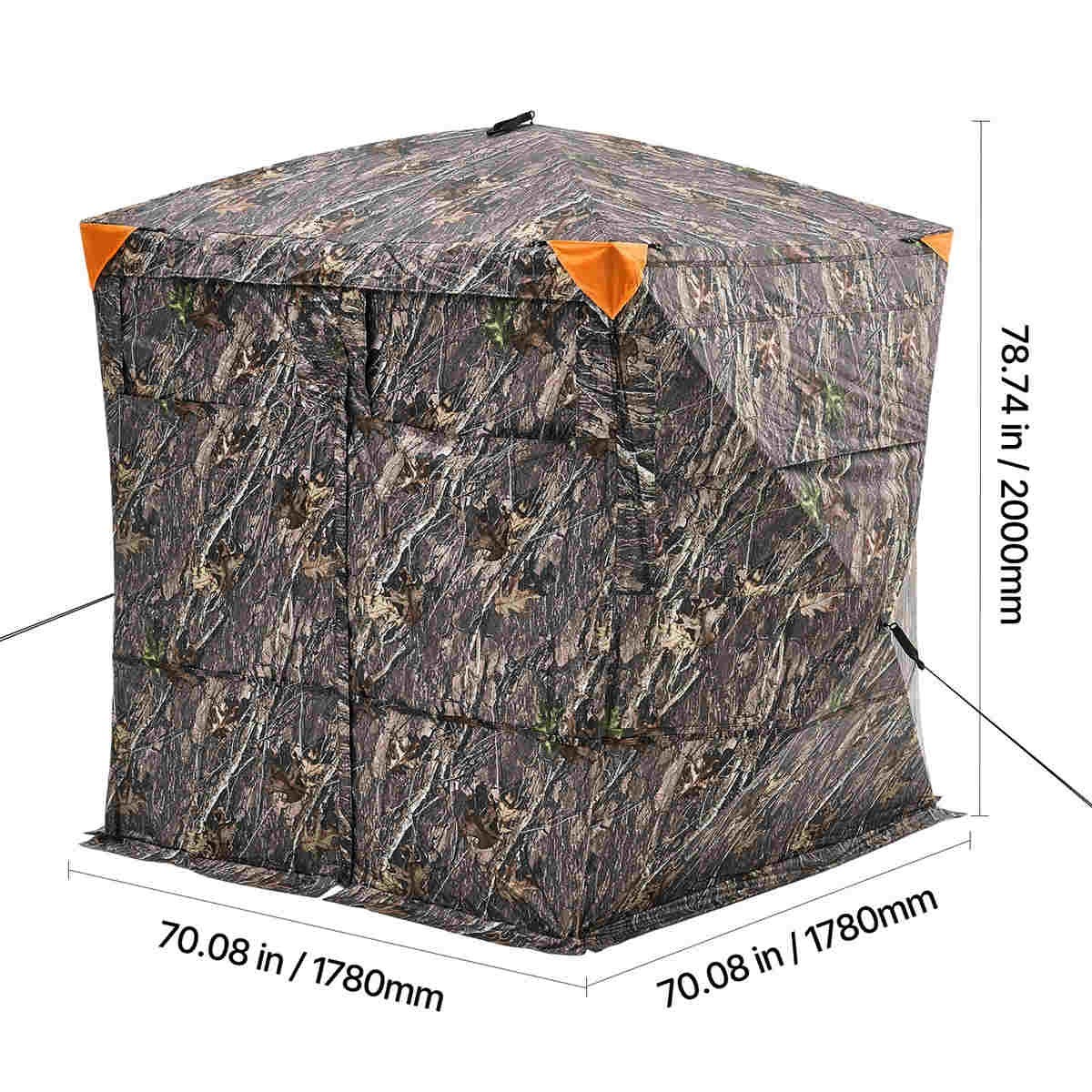 Portable Hunting Blind See Through Ground Deer Blinds 4-5 Person Carrying Bag