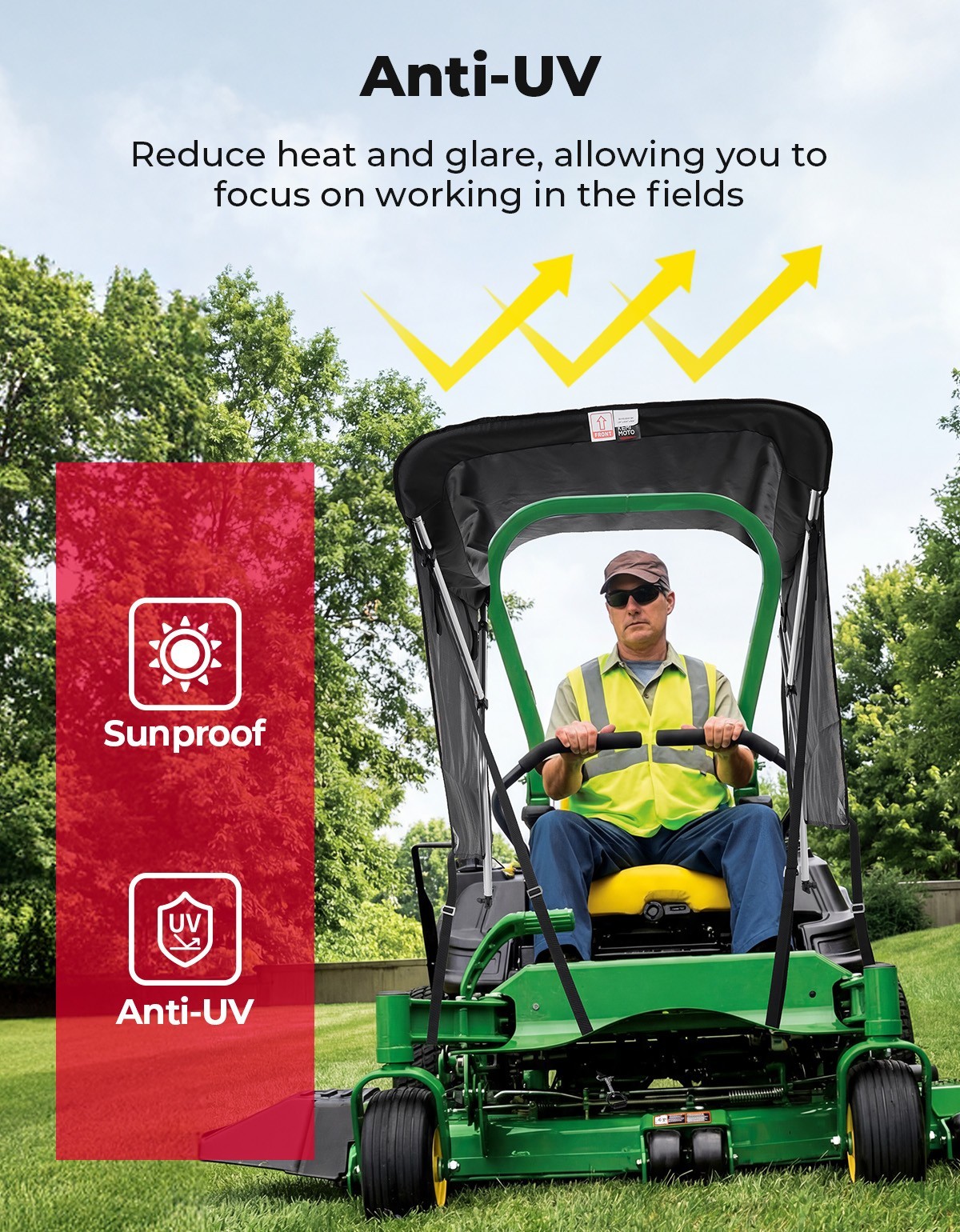 Zero Turn Lawn Mower Sun Shade Canopy for John Deere Cub Cadet Troy