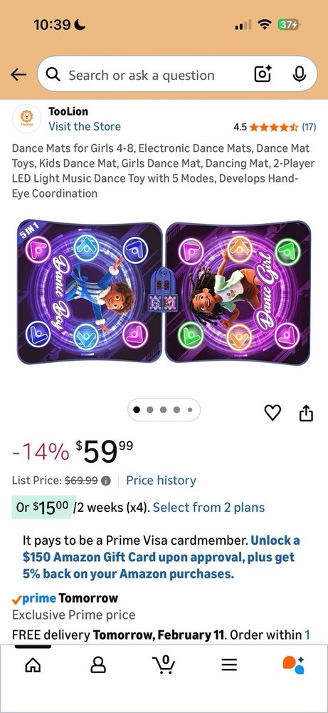 New in packaging TooLion Double Dance Mat