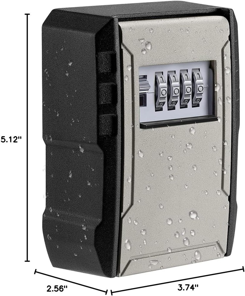 UPGRADE Extra Large Capacity Key Lock Box, Weatherproof Security Wall Mount