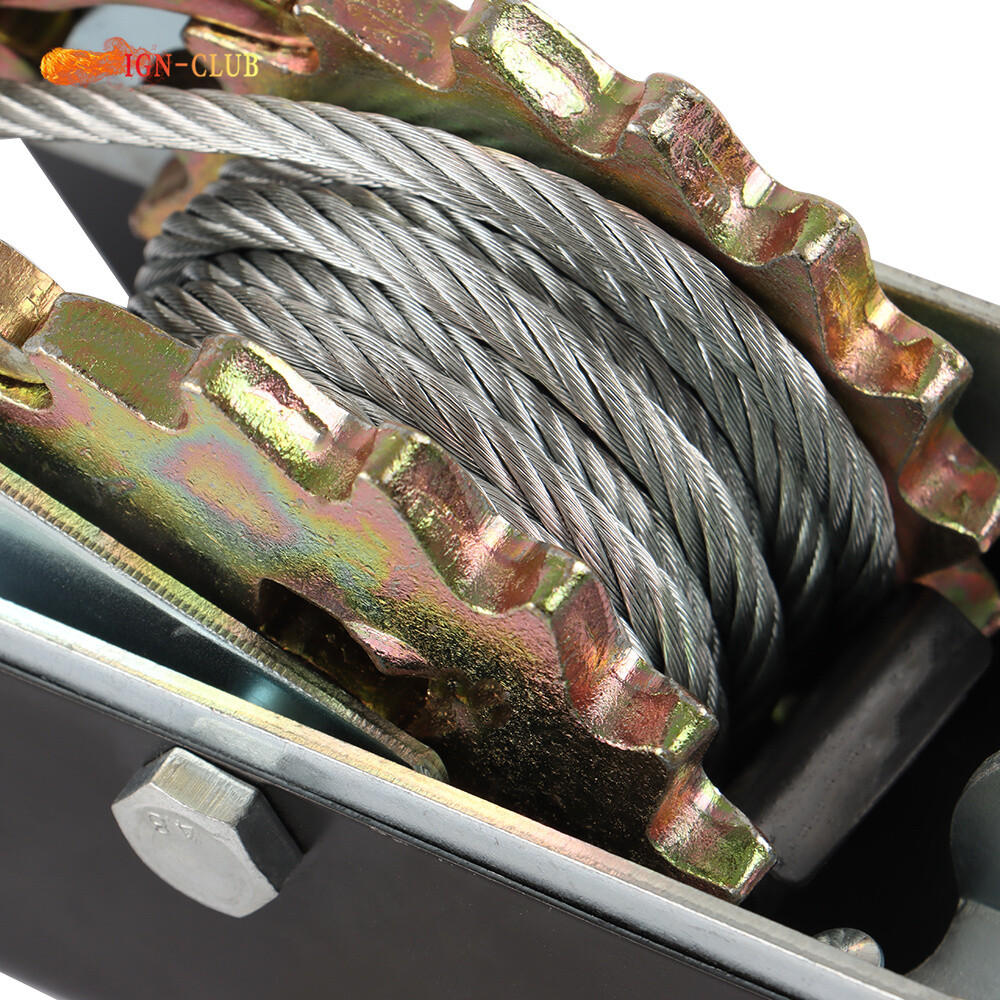 2 Ton Come Along Winch Heavy Duty 2 Hook Steel Cable Dual Gear Power Puller