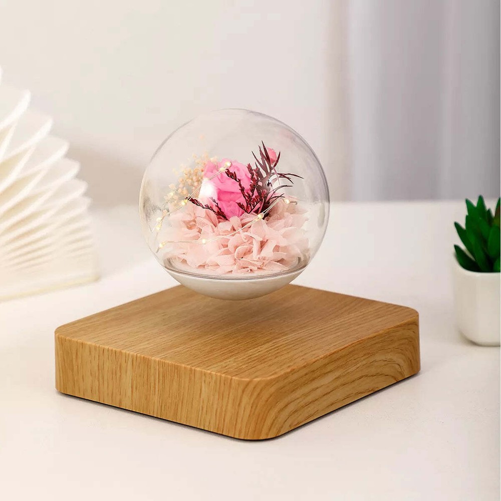 Eternal levitation lamp rose design with LED light