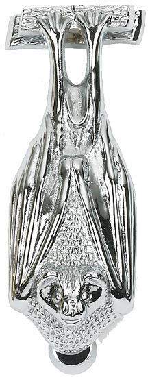 Bright Chrome Gothic Bat Door Knocker