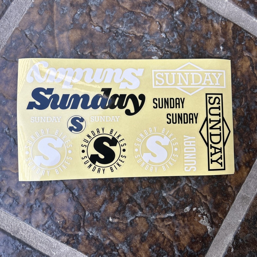 SUNDAY ASSORTED 13PC. STICKER PACK Black/White with Clear Back