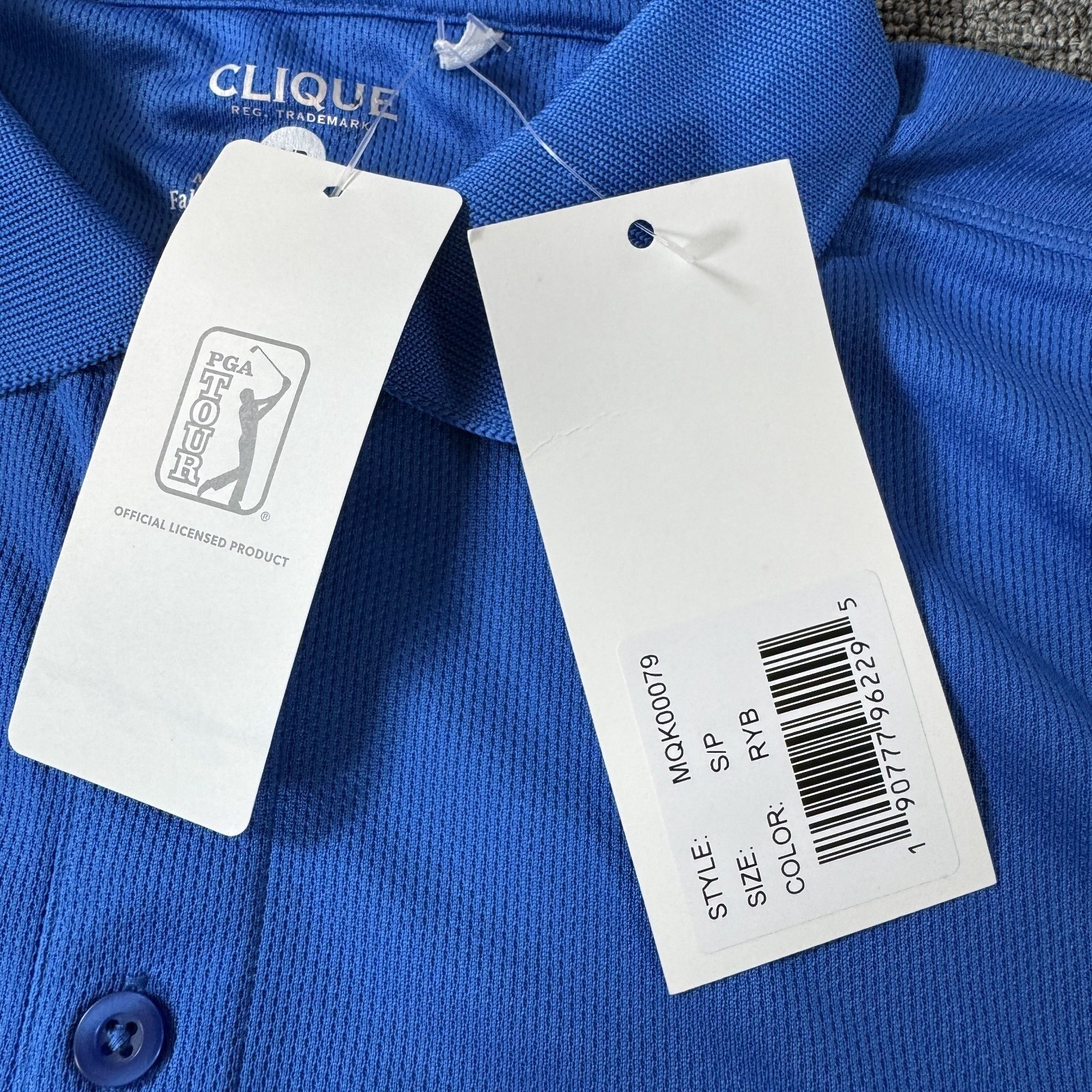 TPC Sawgrass The Players Men's Small Blue Long Sleeve Golf Polo